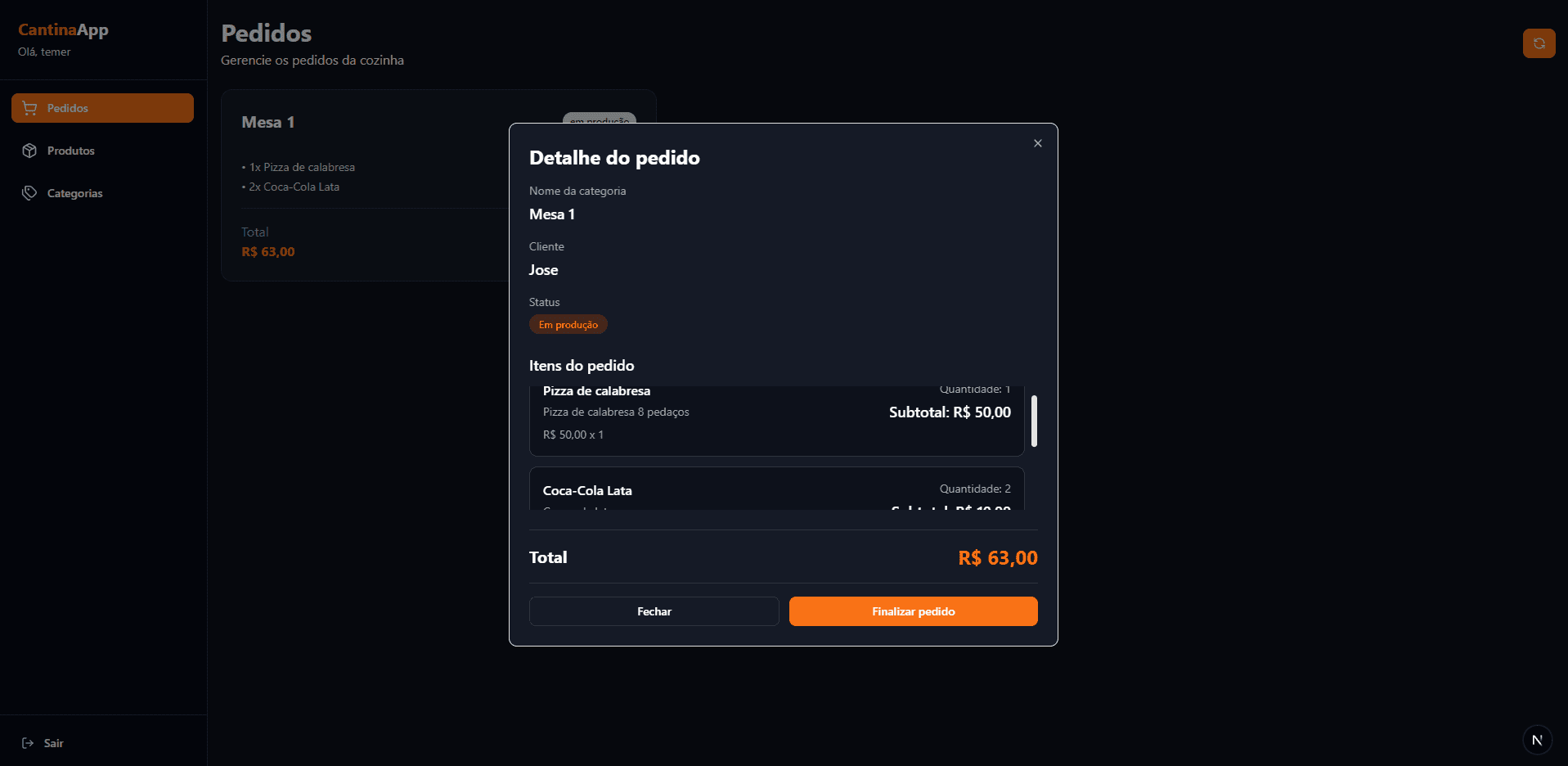 RestaurantApp frame 4