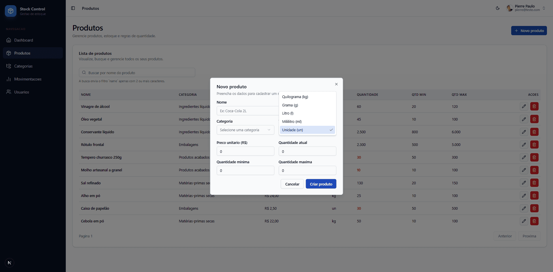 Stock Control frame 3