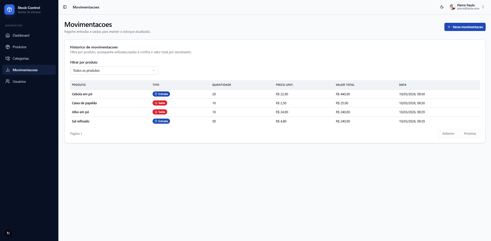 Stock Control frame 5