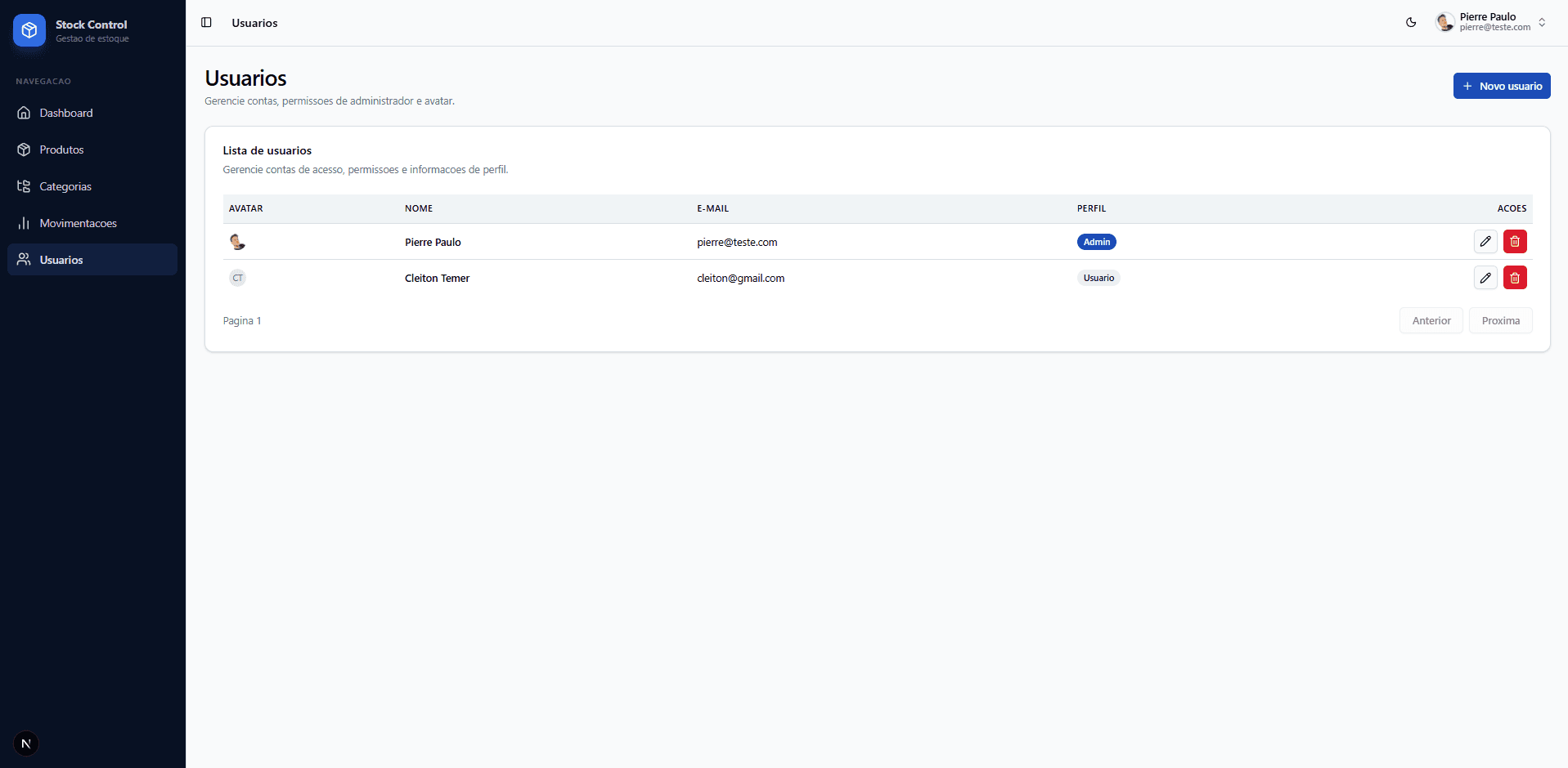 Stock Control frame 6